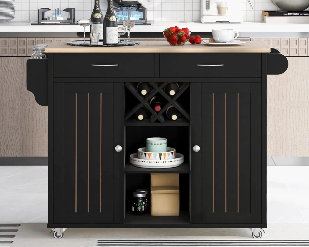 moveable kitchen island with storage